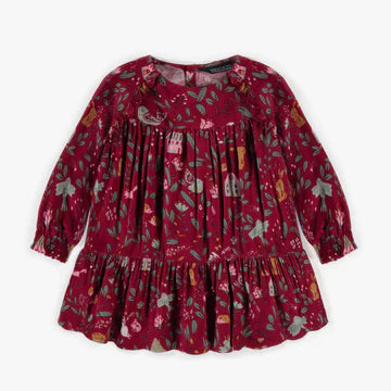 Souris Mini | Toddler & Baby Red Patterned Dress