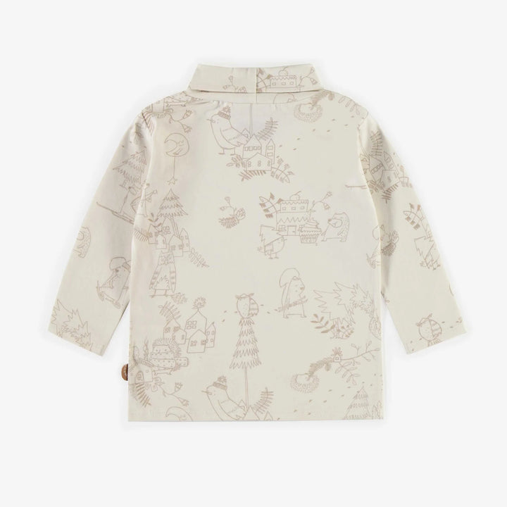 Souris Mini | Baby & Toddler | Cream Patterned Turtleneck
