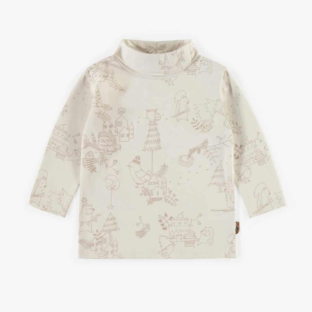 Souris Mini | Baby & Toddler | Cream Patterned Turtleneck