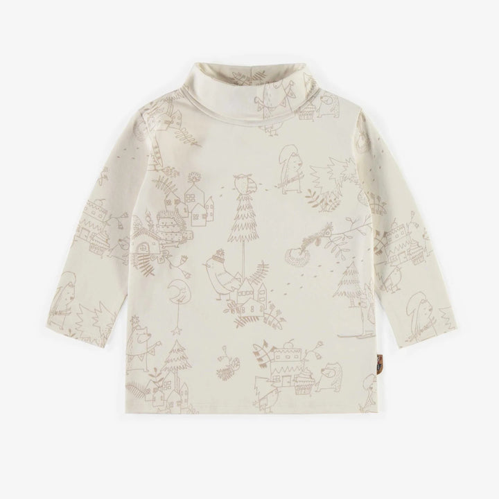 Souris Mini | Baby & Toddler | Cream Patterned Turtleneck