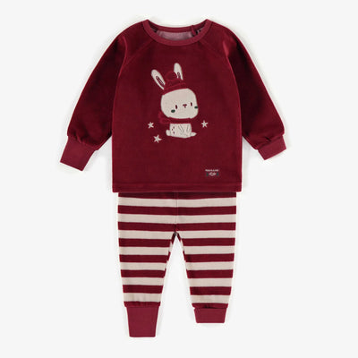 Red 2-piece Holiday Pajamas in Velvet | Baby