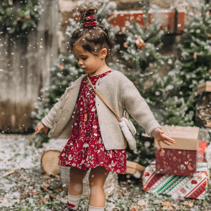 Souris Mini | Toddler & Baby Red Patterned Dress