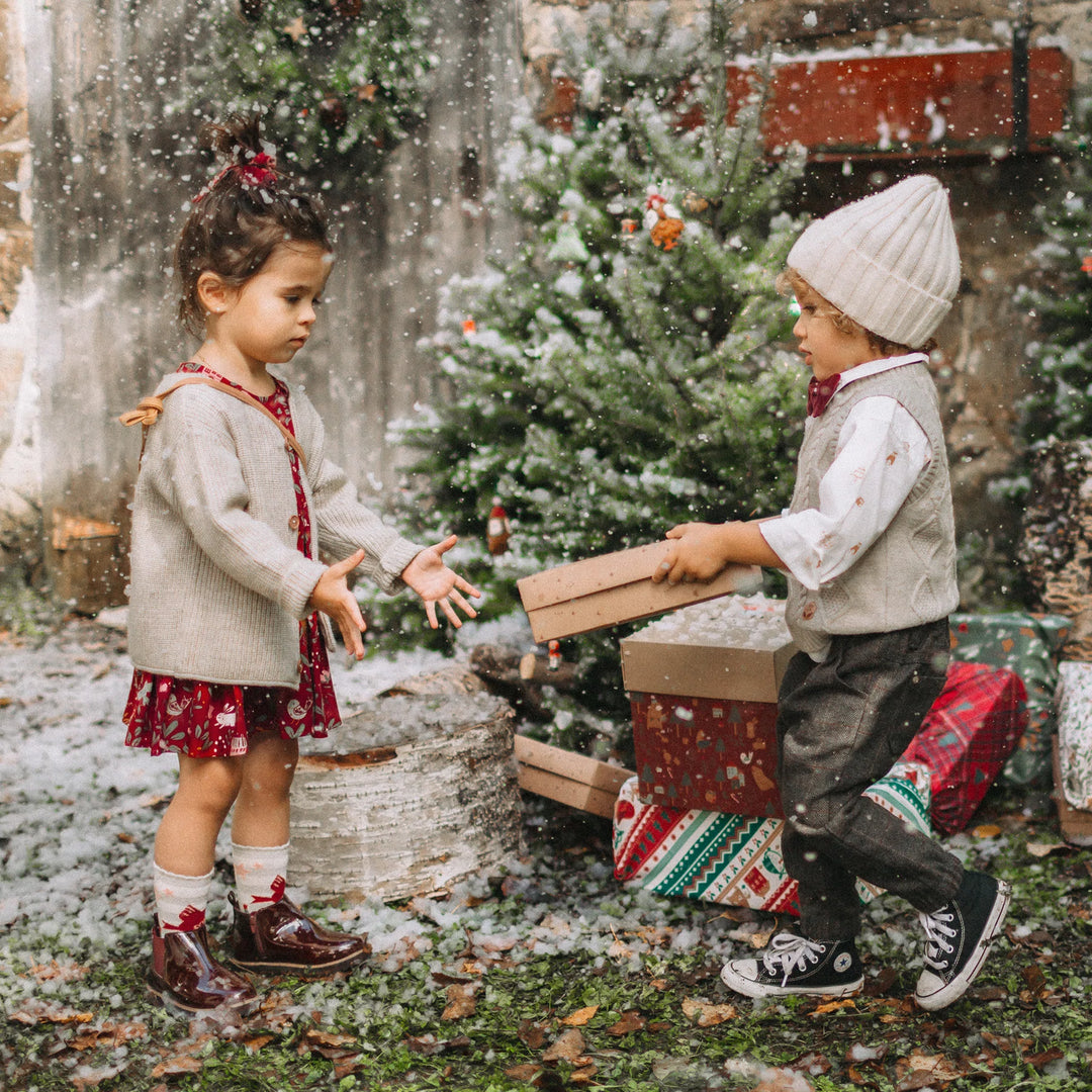 Souris Mini | Toddler & Baby Red Patterned Dress