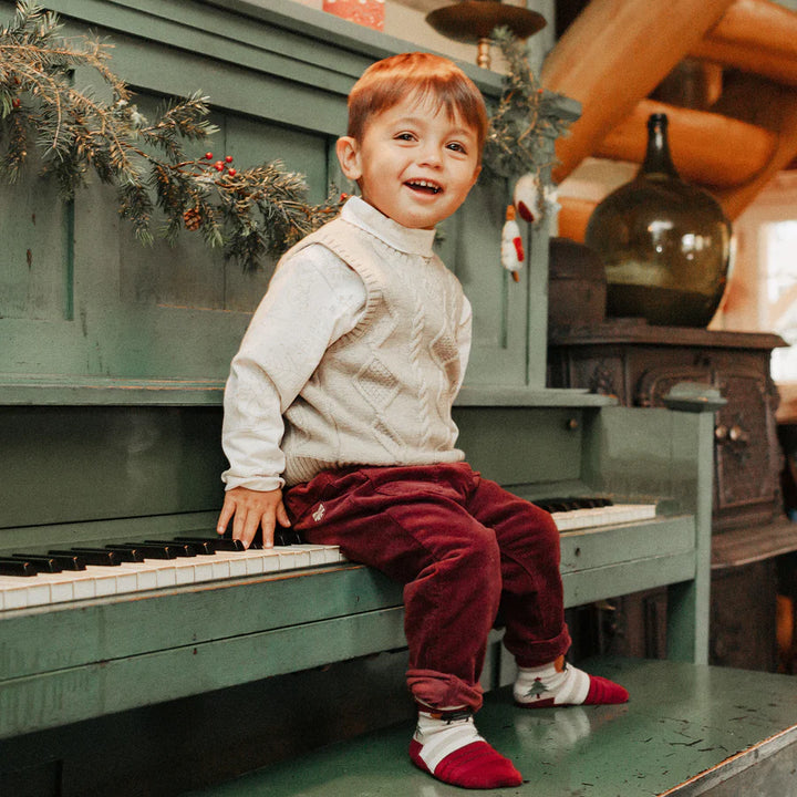 Souris Mini | Baby & Toddler | Cream Patterned Turtleneck