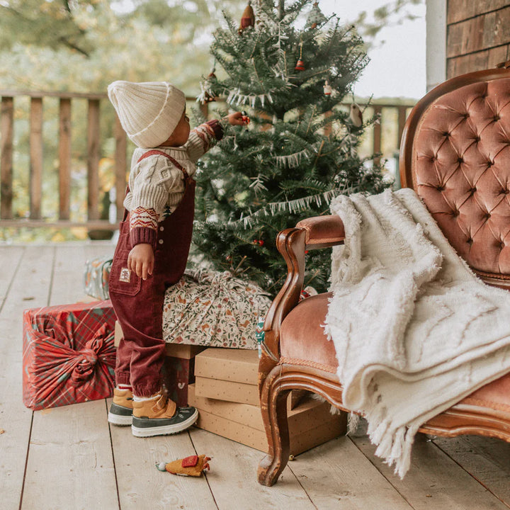 Souris Mini | Baby Corduroy Overall | Burgundy