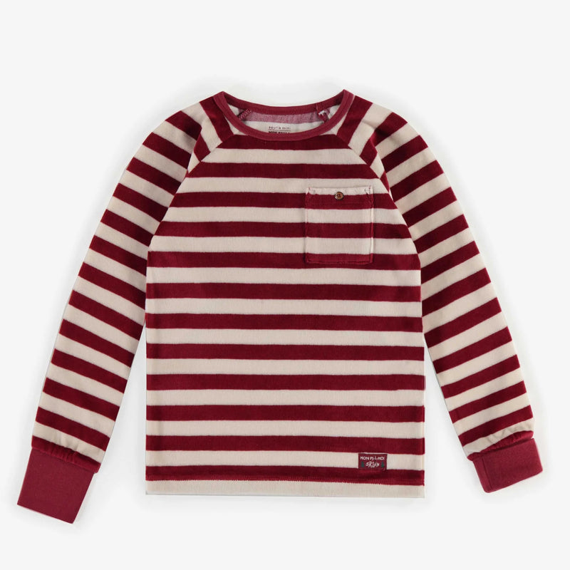 Red & White Striped 2-piece Pajama | Velvet