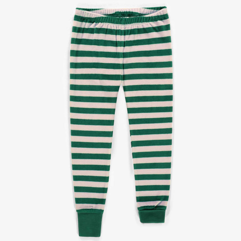 Green & White Striped 2-piece Pajama | Velvet