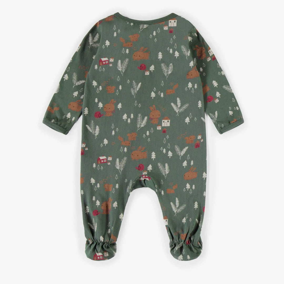 Souris Mini | Baby Green Patterned Pajamas