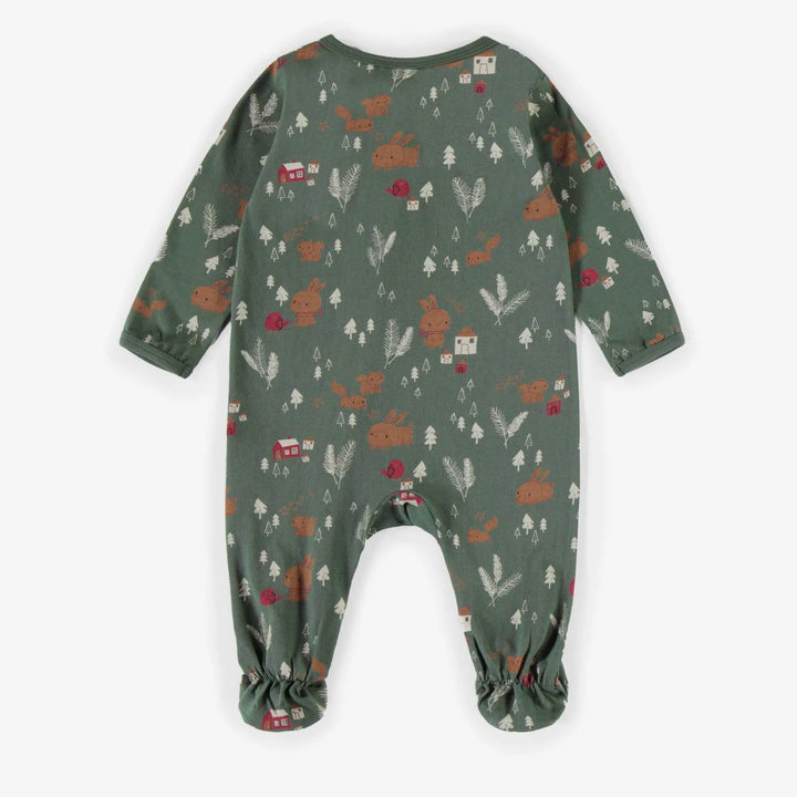 Souris Mini | Baby Green Patterned Pajamas