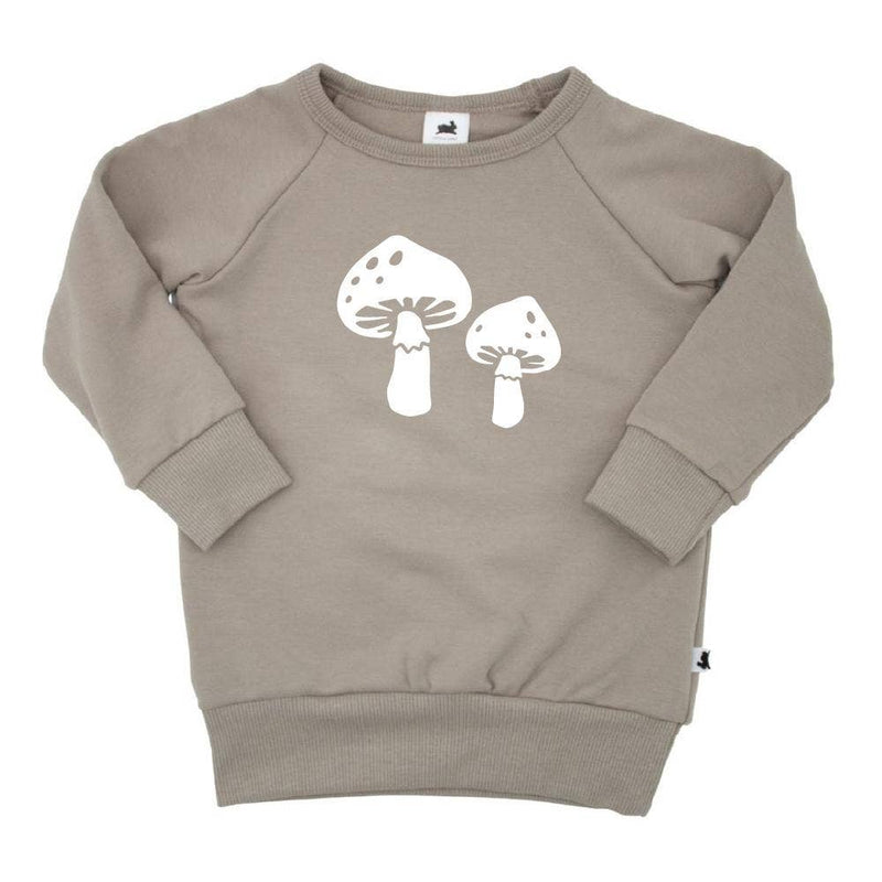Bamboo/Cotton Fleece Lined Toadstool Pullover - Stone
