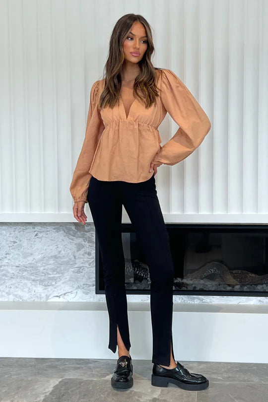 MADISON THE LABEL | Florence Top | Camel