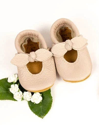 Leather Bella Jane Baby Shoes - Oyster