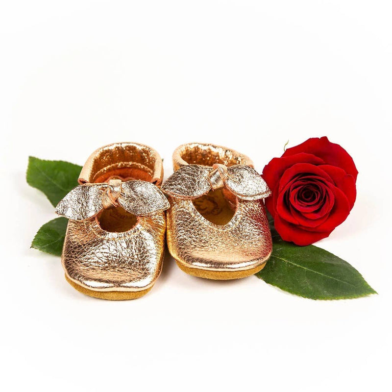 Leather Bella Jane Baby Shoes - Rose Gold