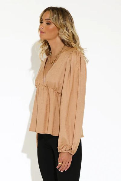MADISON THE LABEL | Florence Top | Camel