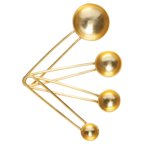 Set of 4 Measuring Spoons - Gold