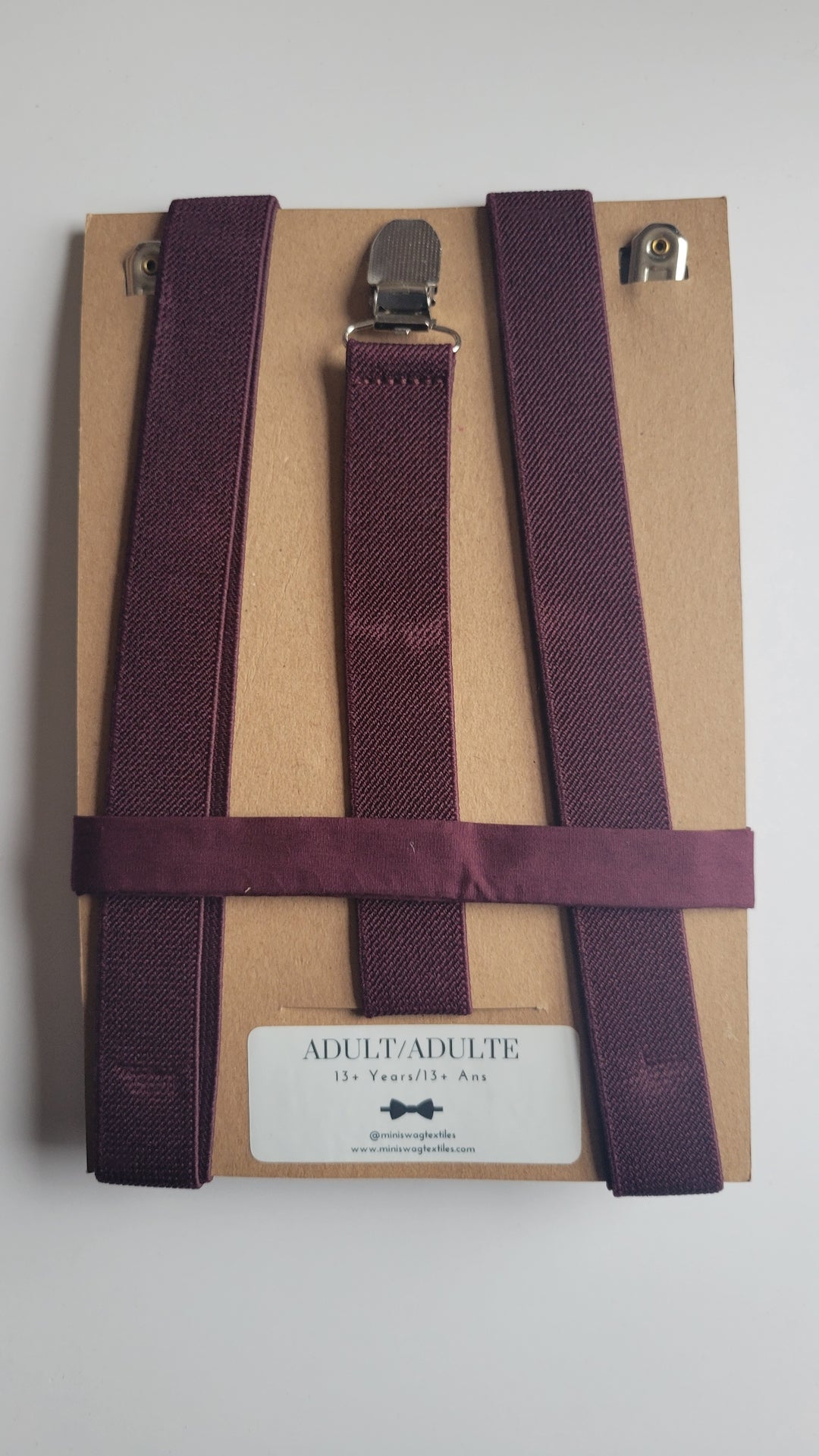 Mini Swag Wine Bow Tie & Suspenders | Adult 13+