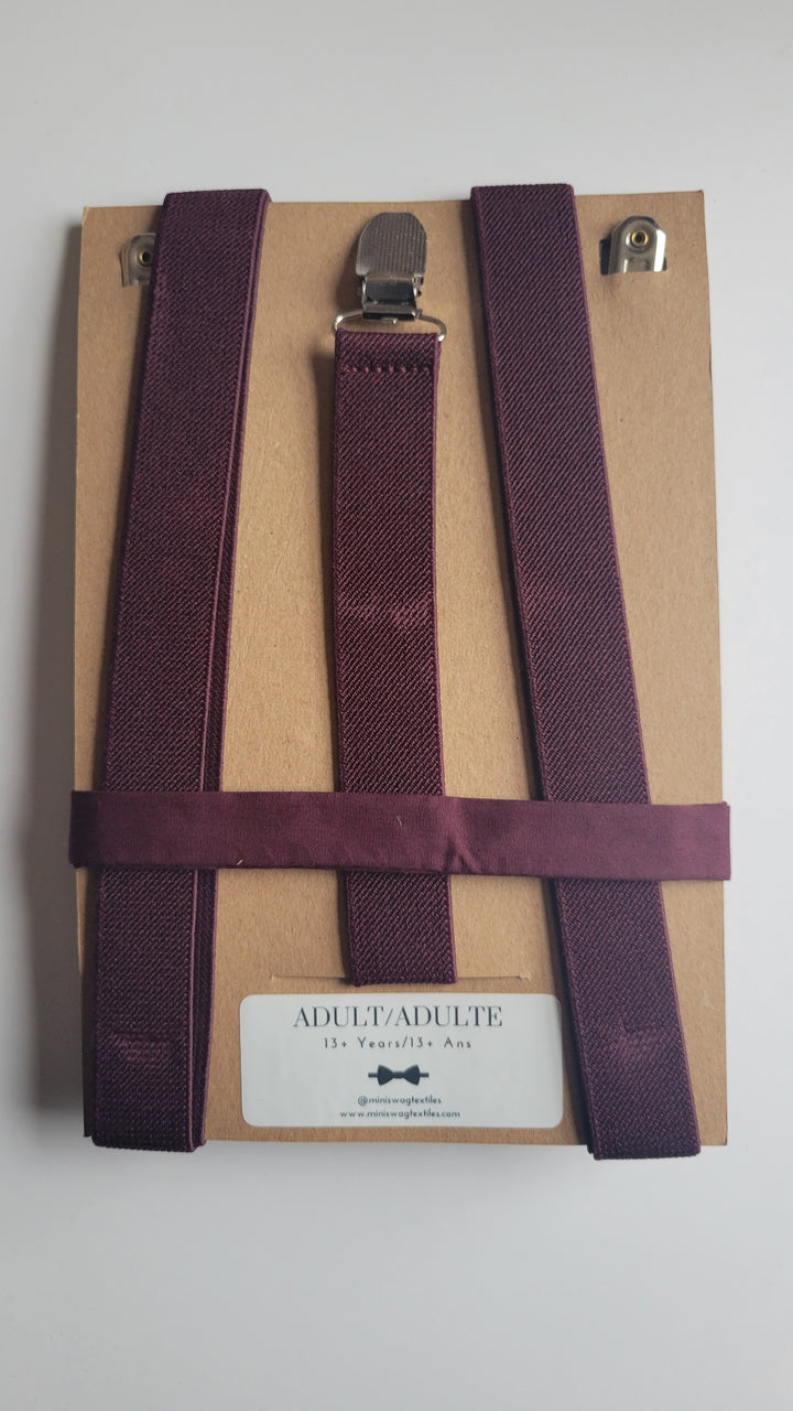 Mini Swag Wine Bow Tie & Suspenders | Adult 13+