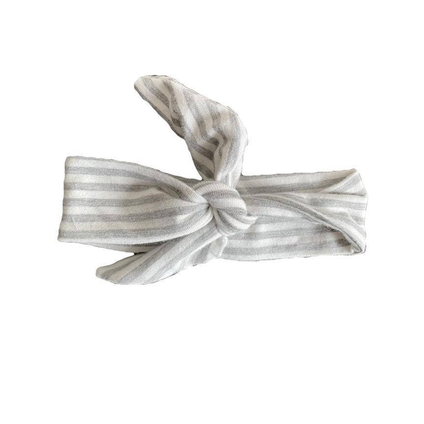 Portage & Main | Baby Top Knot Headband (Natural Striped)