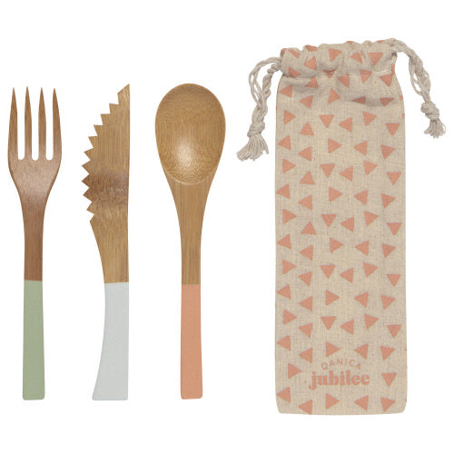 On The Go Bamboo Cutlery Set