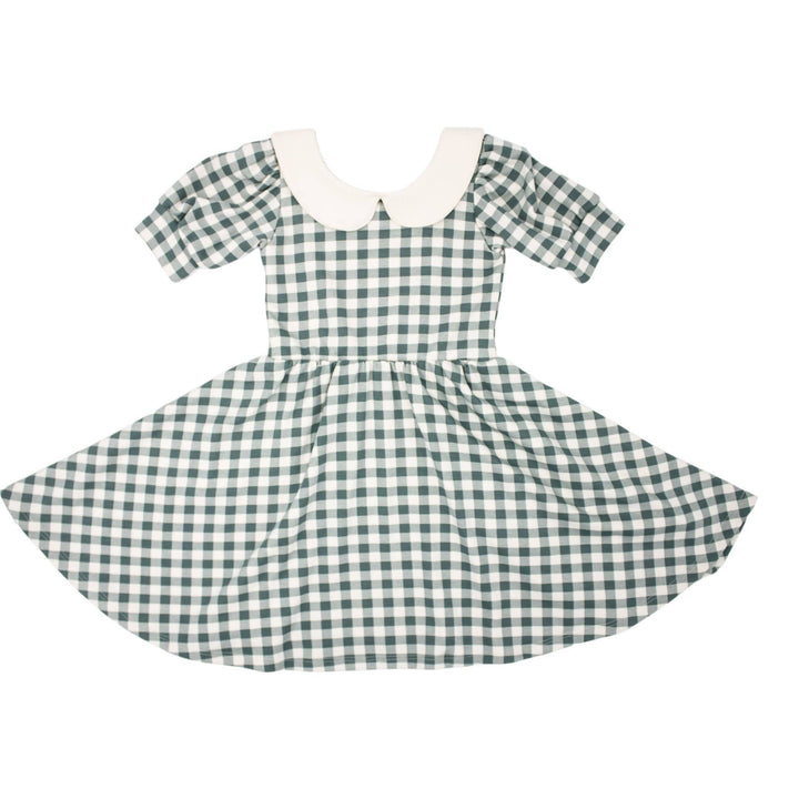 Kids Penelope Dress - Eucalyptus Gingham