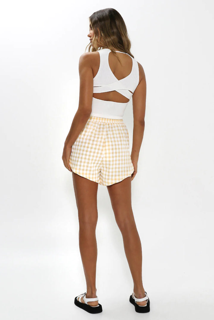 MADISON THE LABEL - Rico Shorts | Beige Gingham