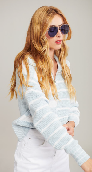 JOHN + JENN | Wyatt Quarter Zip Sweater  | High Tide