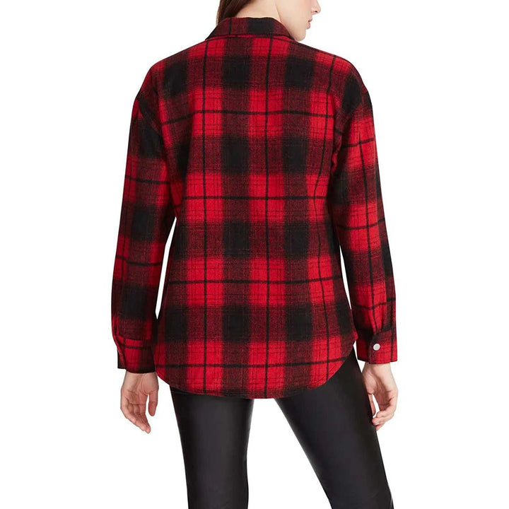 STEVE MADDEN | Sophia Plaid Shacket | Red
