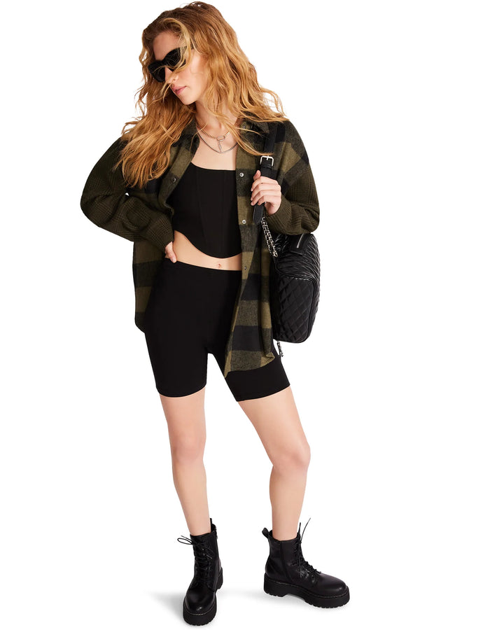 STEVE MADDEN | Sophia Blocked Shacket | Sage