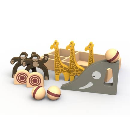 BEGIN AGAIN TOYS - Safari Bowl - Bowling Game and Safari Play Set