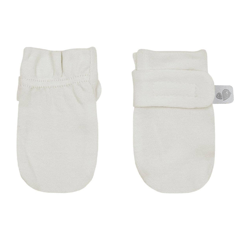 Perlimpinpin Solid Bamboo Scratch Mittens - Ivory