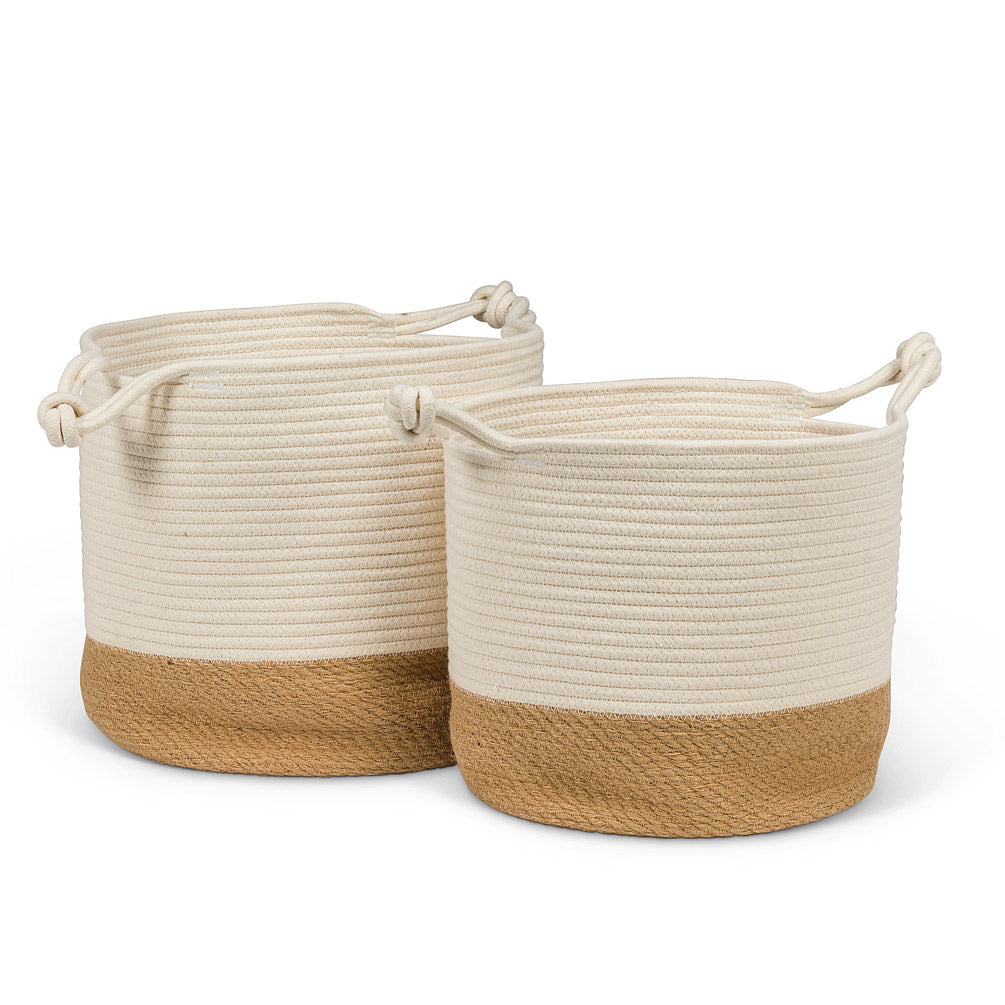 Set of 2 Rope Handled Baskets