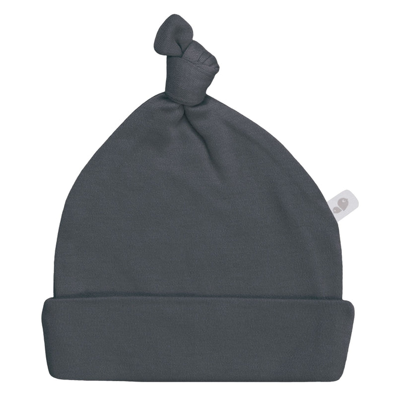 Perlimpinpin Solid Bamboo Knotted Hat - Charcoal