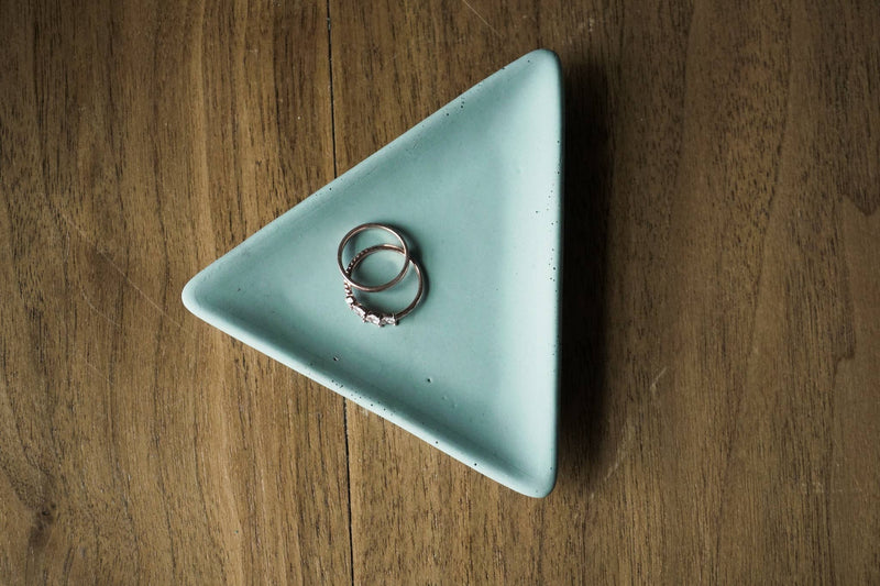 Concrete Triangle Dish - Blue