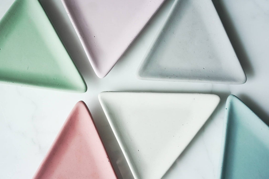 Concrete Triangle Dish - Pink
