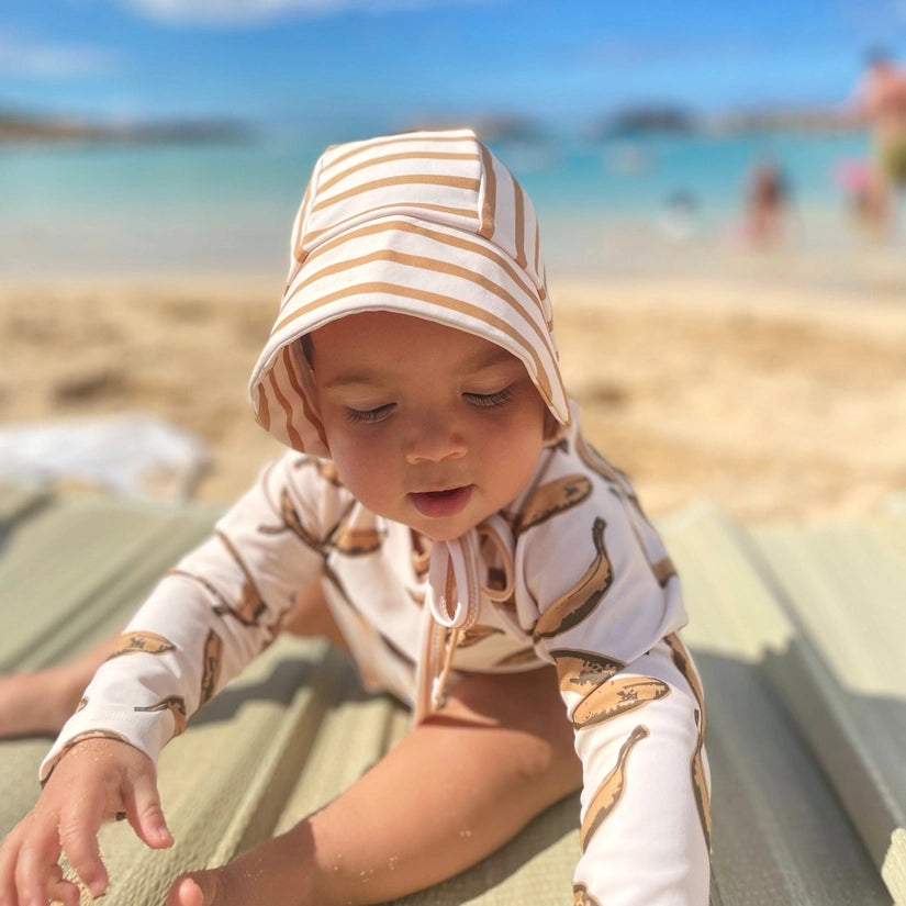 Baby/Kids UPF50+ Swim Bonnet - Honey Stripe