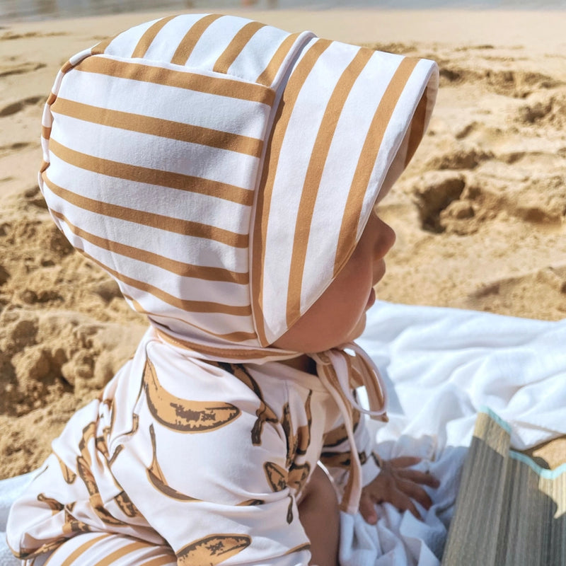 Baby/Kids UPF50+ Swim Bonnet - Honey Stripe