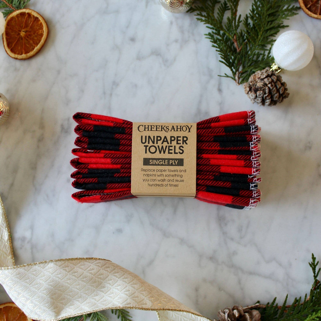 Unpaper Towels - Single Ply - Red & Black Check