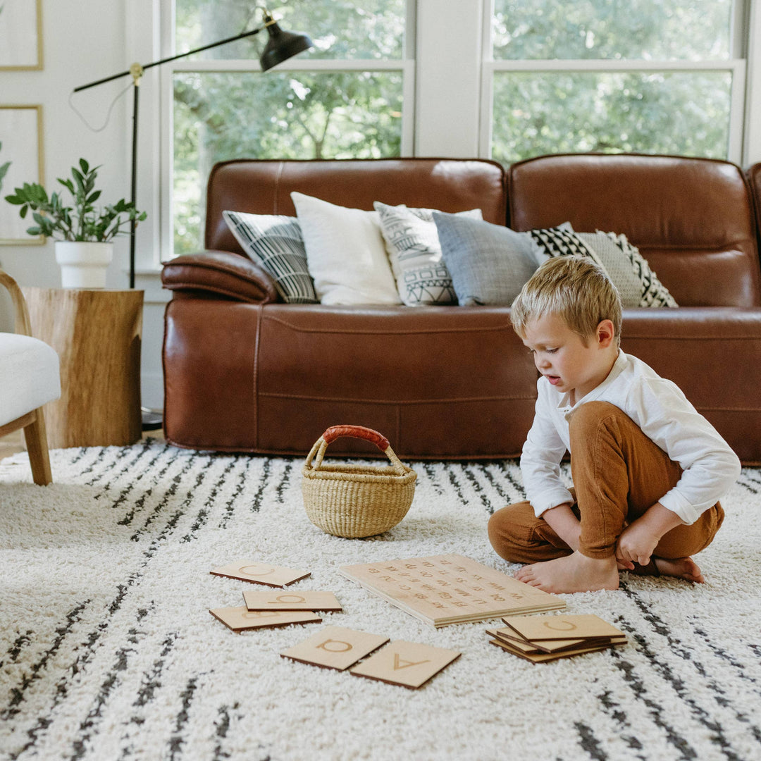 Wooden Alphabet Tracing Board with Wooden Stand