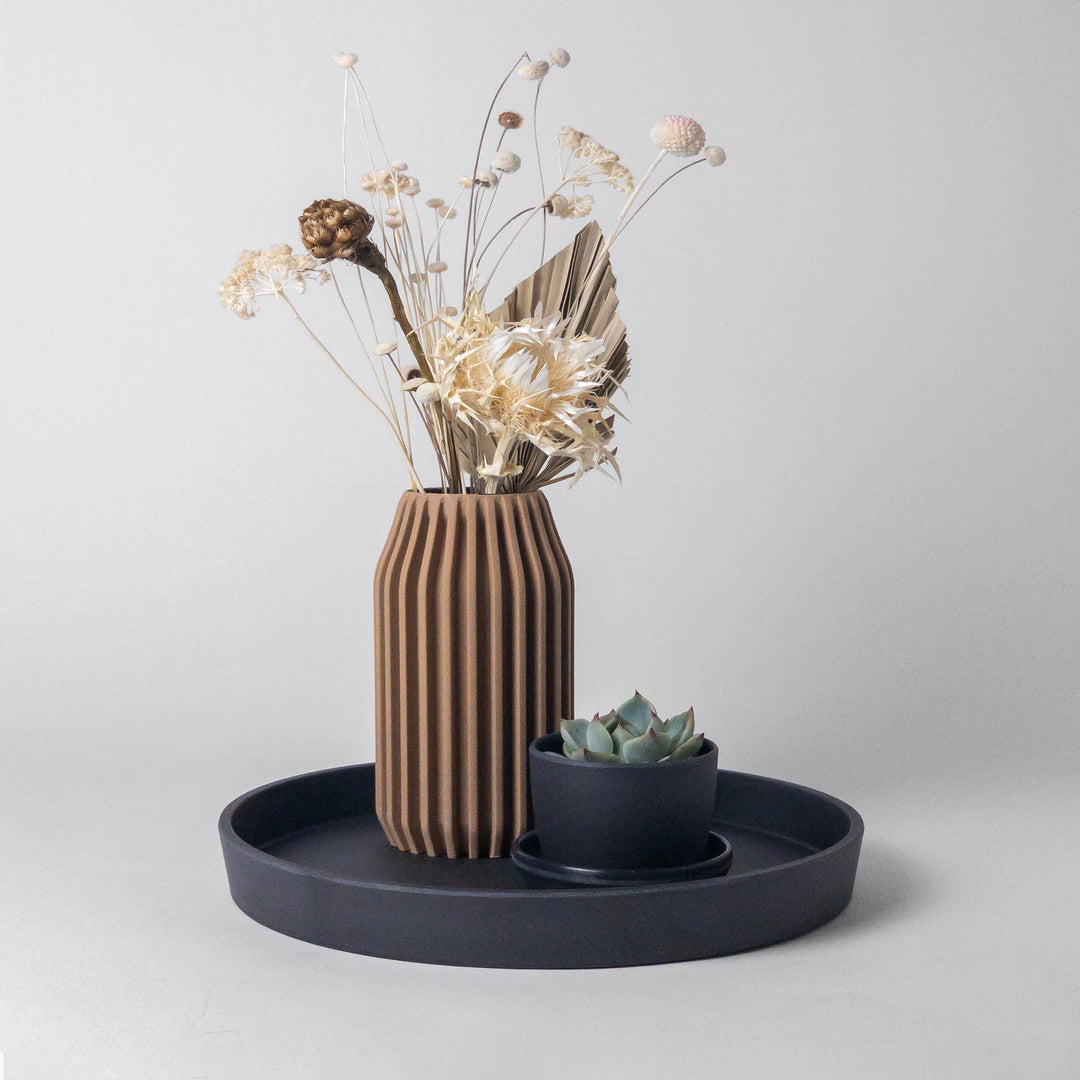 11” Bamboo Fibre Decor Tray - BLACK