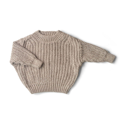 Baby/Kids Organic Cotton Chunky Knit Sweater - Pecan