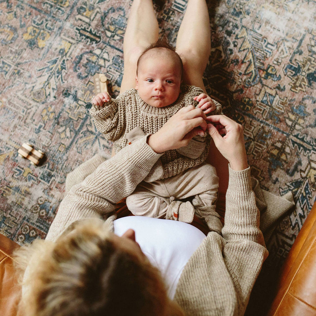 Goumikids | Baby/Kids Organic Cotton Chunky Knit Sweater - Pecan