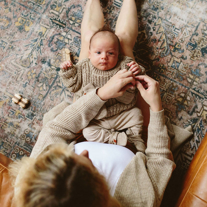 Goumikids | Baby/Kids Organic Cotton Chunky Knit Sweater - Pecan