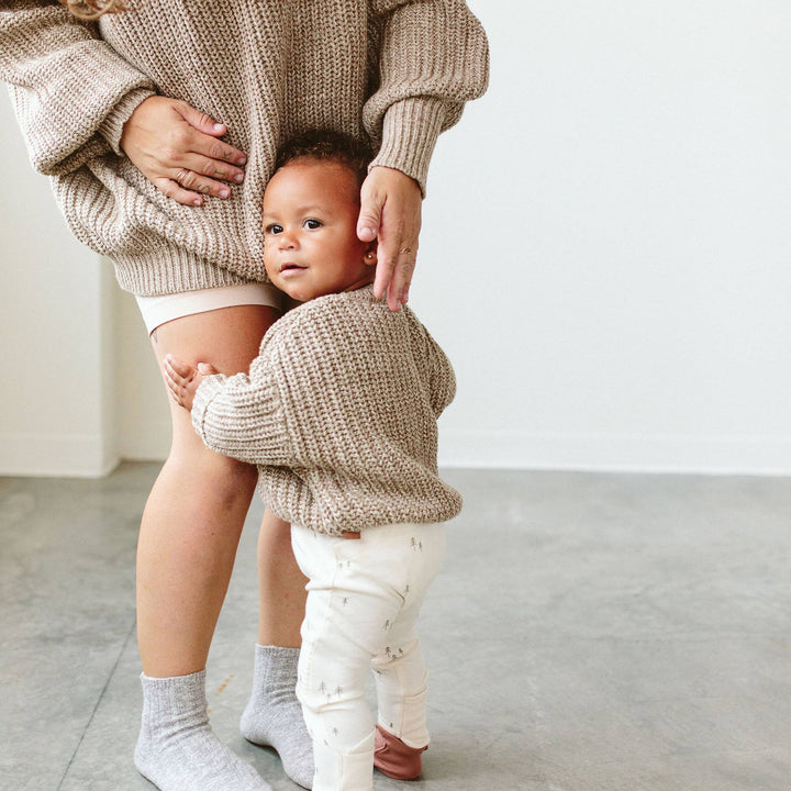 Goumikids | Baby/Kids Organic Cotton Chunky Knit Sweater - Pecan