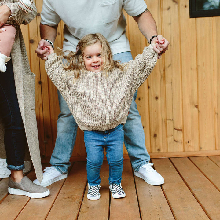 Goumikids | Baby/Kids Organic Cotton Chunky Knit Sweater - Pecan