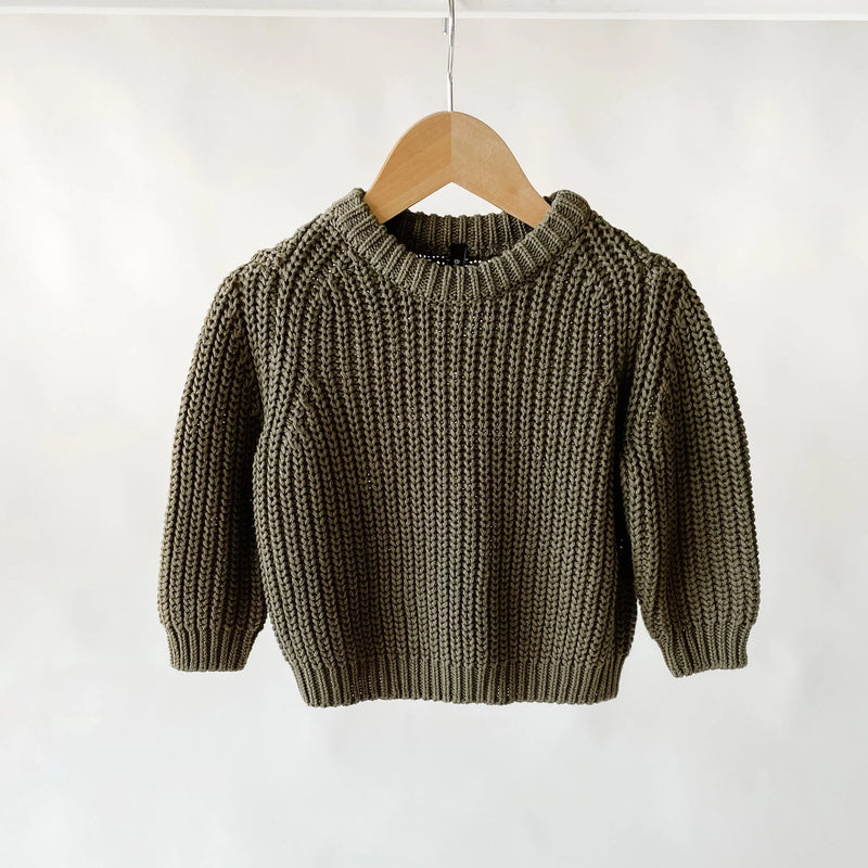 Chunky Knit Sweater | Kids | Army Green