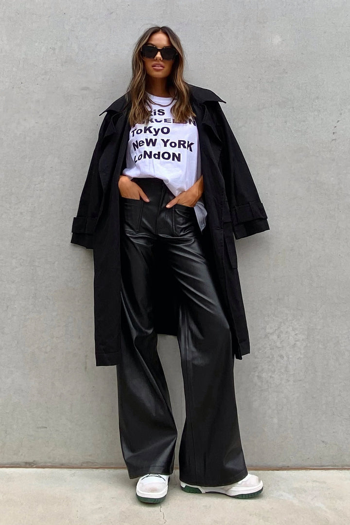 MADISON THE LABEL | Barwon Vegan Leather Pants | Black