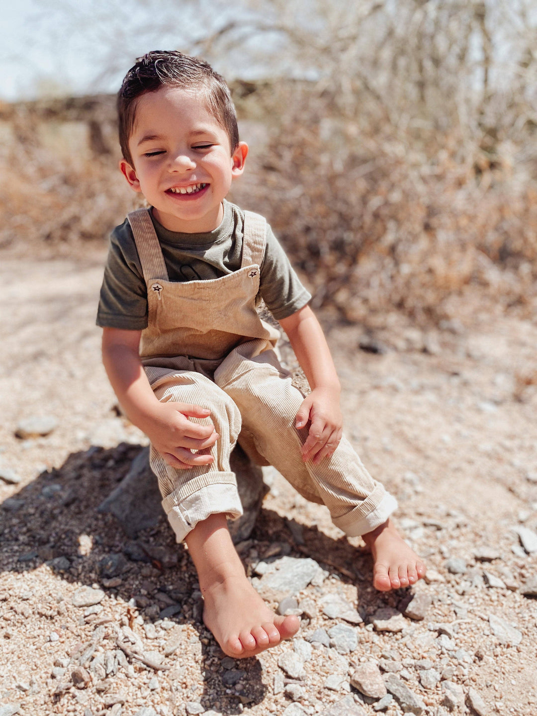 My Eco Toto | Baby Corduroy Overalls - Tan