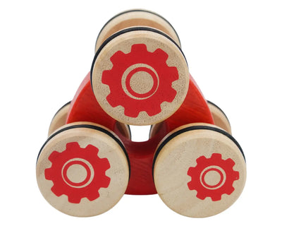 BEGIN AGAIN TOYS - Tumbler 3 Wheel Push Toy | Blue or Red