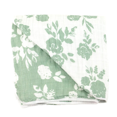 Vintage Floral/Modern Floral Classic Muslin Snuggle Blanket | 48" x 48"