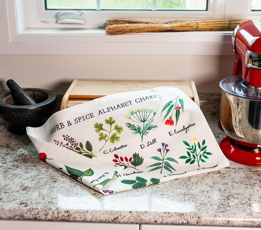 Herb Alphabet Tea Towel
